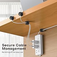 Vista 4 de 6Pack Cord Organizer, [1s Lock Dual Spring] Adhesive Cable Clips - OMOTON Cable Holder Wire Clips, Under Desk Cable Management, Phone Charger Cord