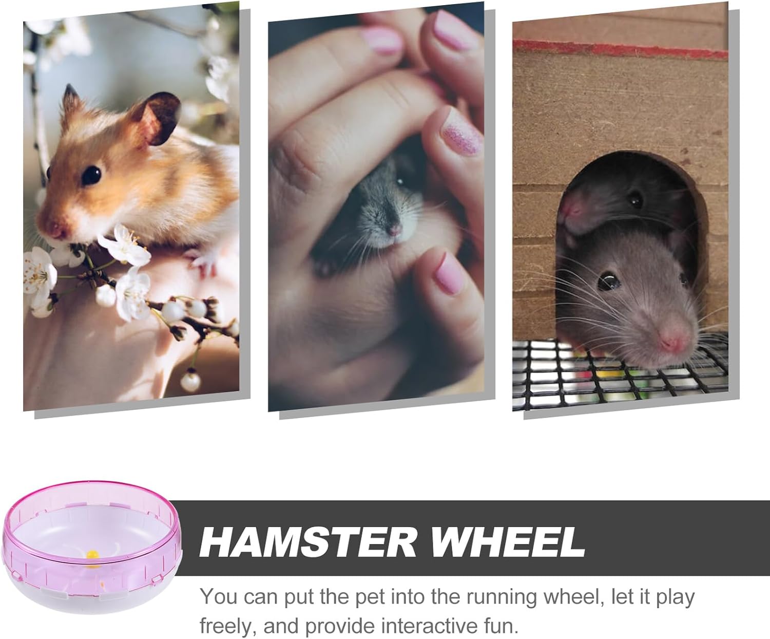 PRETYZOOM Silent Hamster Running Wheel 21cm Pink Exercising Hamster and Hedgehog Compact Wear-Resistant Small Animal Exercise Wheel for Chinchilla and Pet Supplies