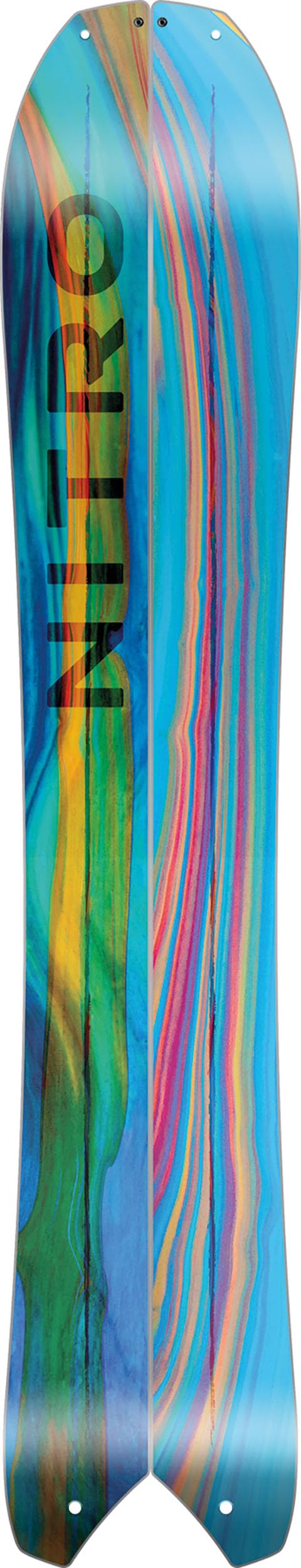 Nitro Tabla de Snowboard para Hombre Squash Split BRD '24, Allmountainboard, Tapered Swallowtail Splitboard Shape, Camber, All-Terrain, Mid-Wide, 156