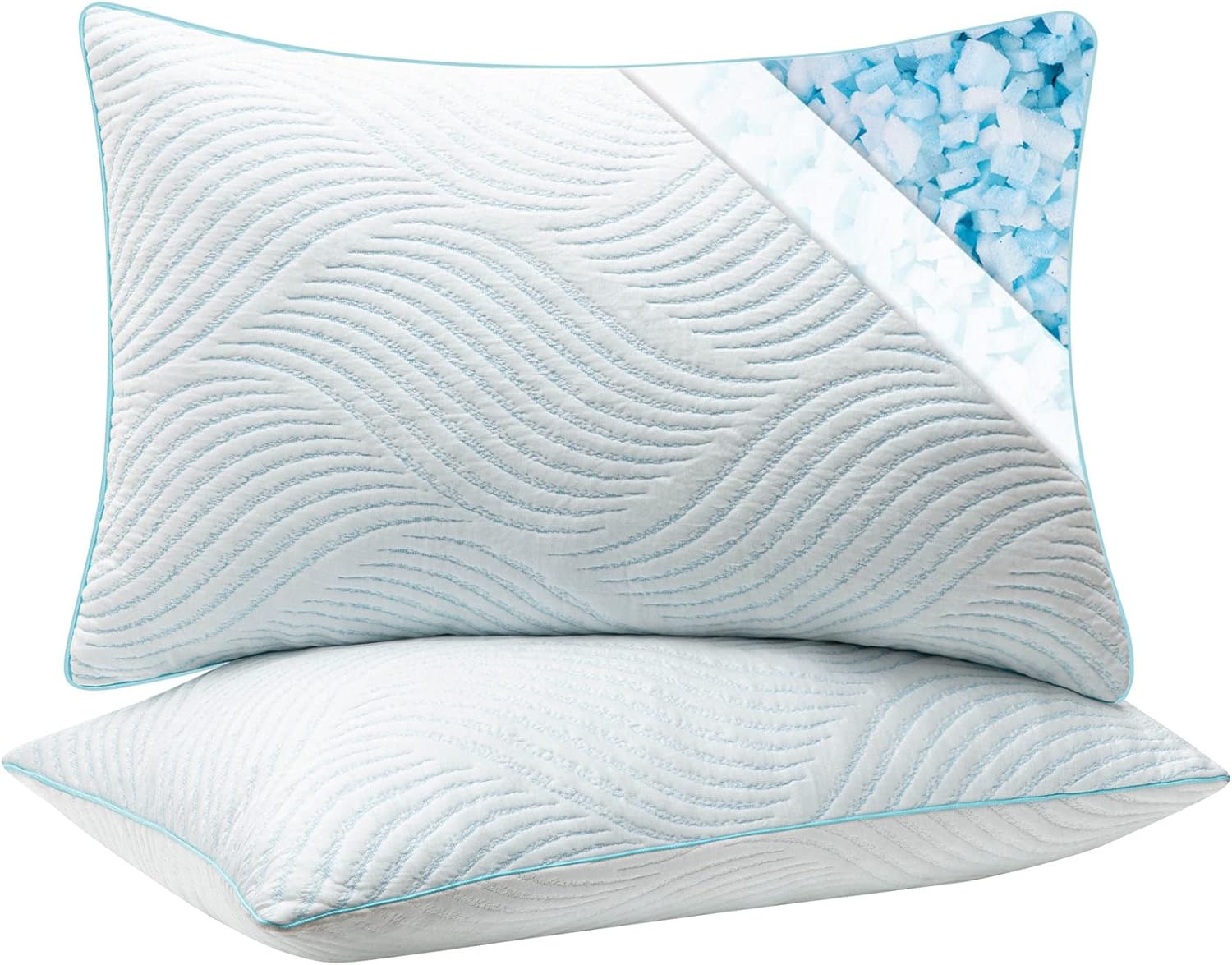 Smilereve Pillows Queen Size Set of 2 Cooling Memory Foam