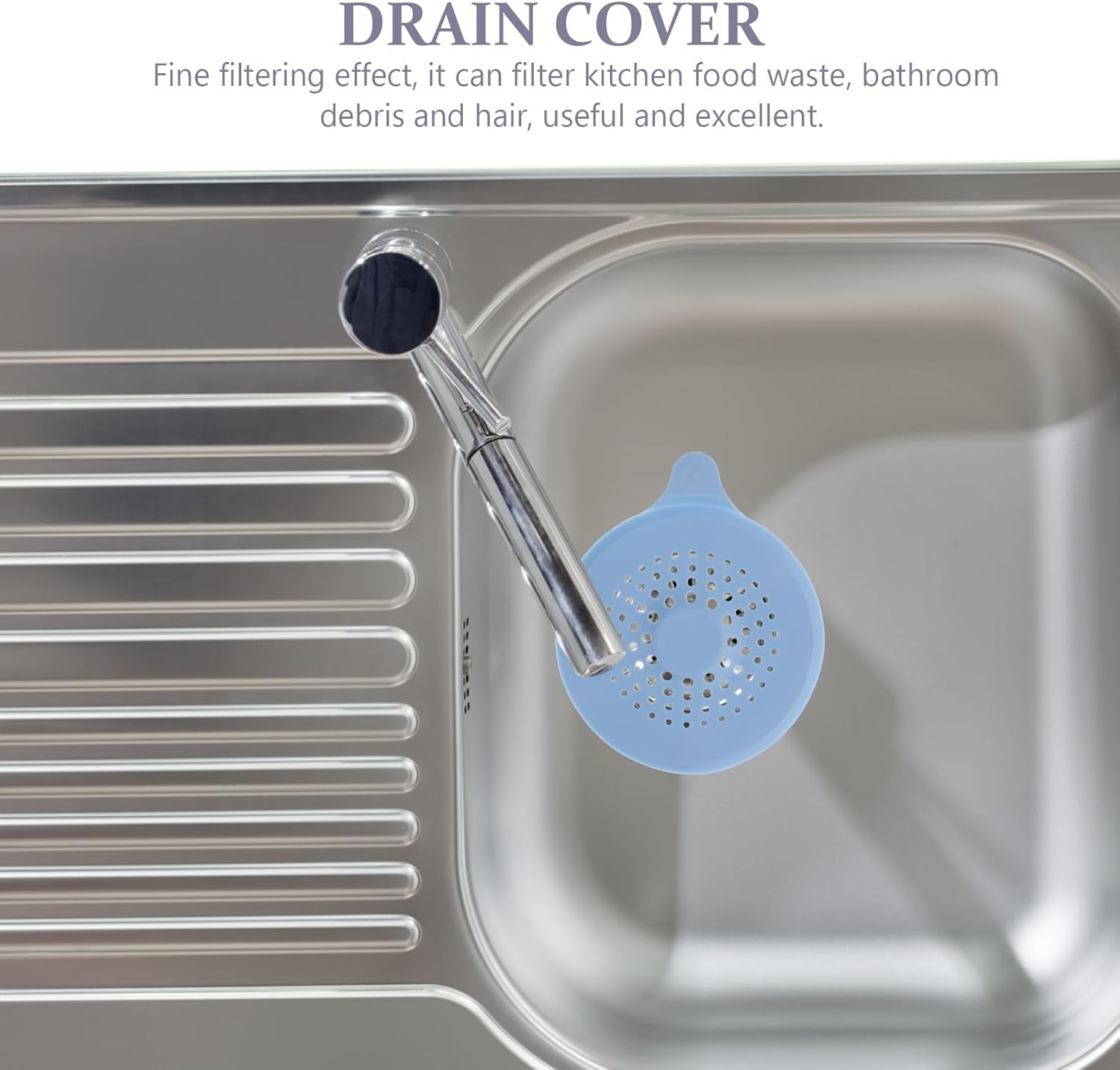 3pcs Silicone Drain Cover Hair Stopper for Shower and Kitchen Sink, Bathroom Floor Drain Filter Strainer with Anti-Clogging Function, Assorted Colors (Gray, Pink, Sky Blue)