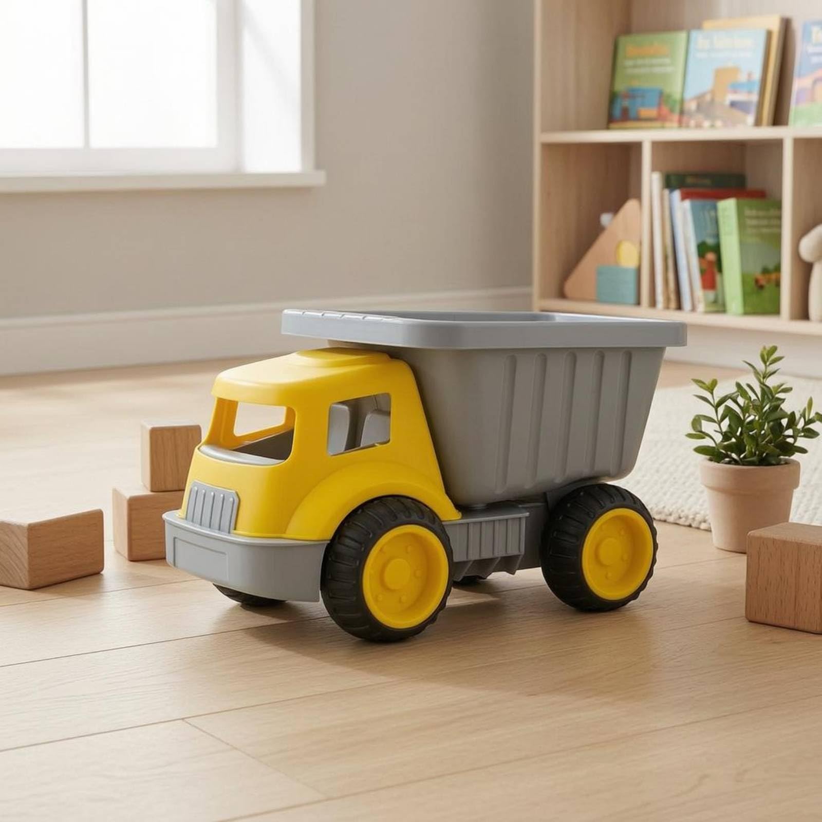 Camioncino da Sabbia per Bambini Carrello Camion Giocattolo da Spiaggia Autocarro da Trasporto con Cassone Grande per Movimento E Scarico di Sabbia