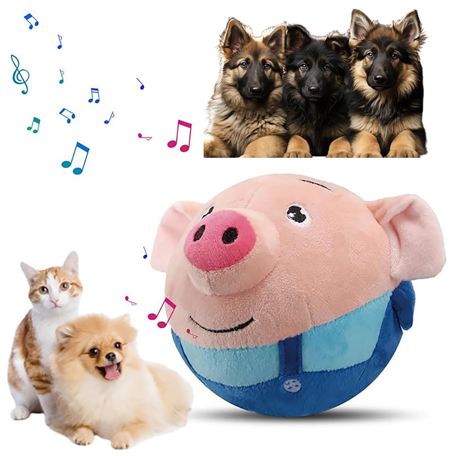 Zezzo Dog Toy, 2024 Upgrade Interactive Dog Toys for Boredom Dog Puzzle Toys Puppy Teething Toys for Small Large Dogs Dog Chew Toys Interactive Dog Toys Squeaky Dog Toys to Keep Them Busy (Blue Pig)