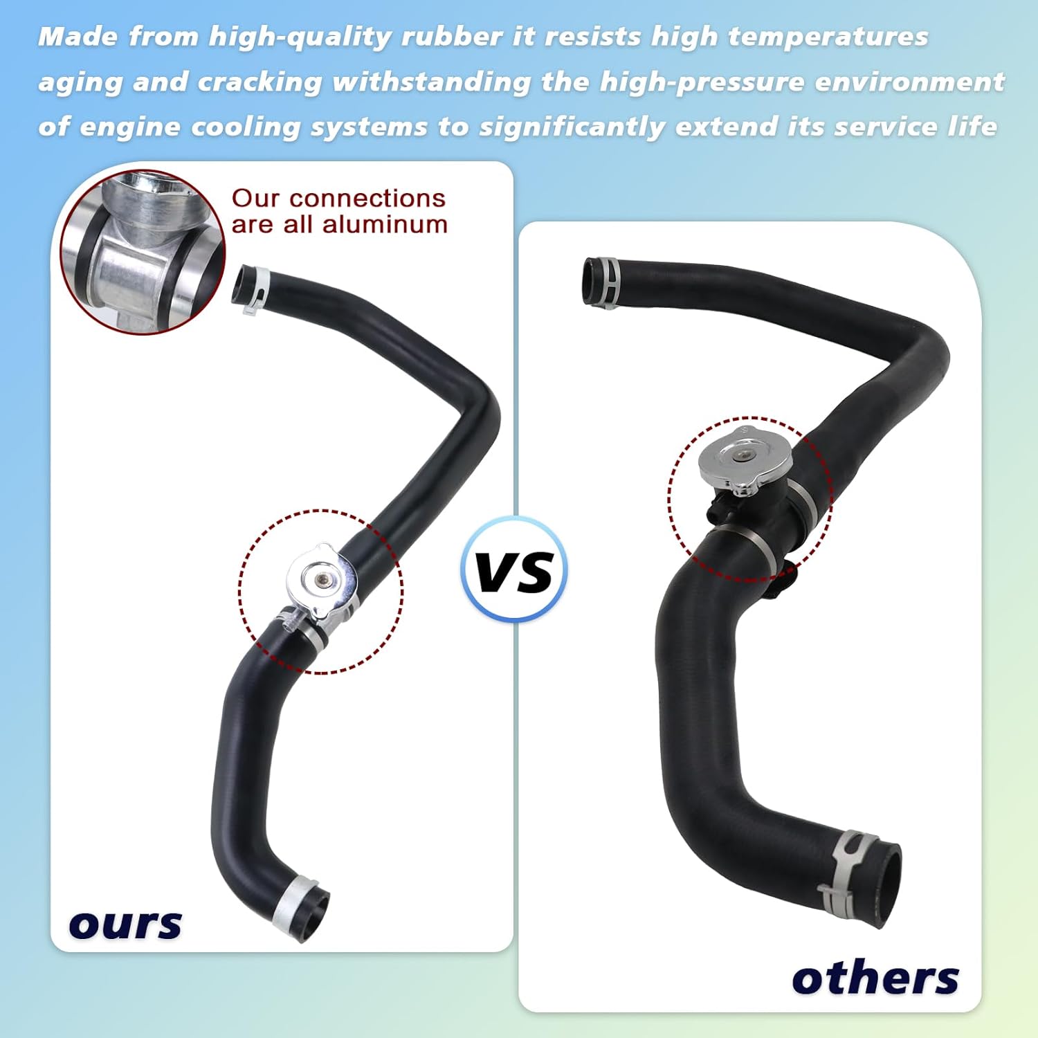 Upper Radiator Coolant Hose Compatible With 2007-2012 Dodge Caliber 1.8L 2.0L 2.4L,2007-2017 Jeep Compass/Patriot 2.0L 2.4L Replace#5058172AH 5058172AG 5058172AJ