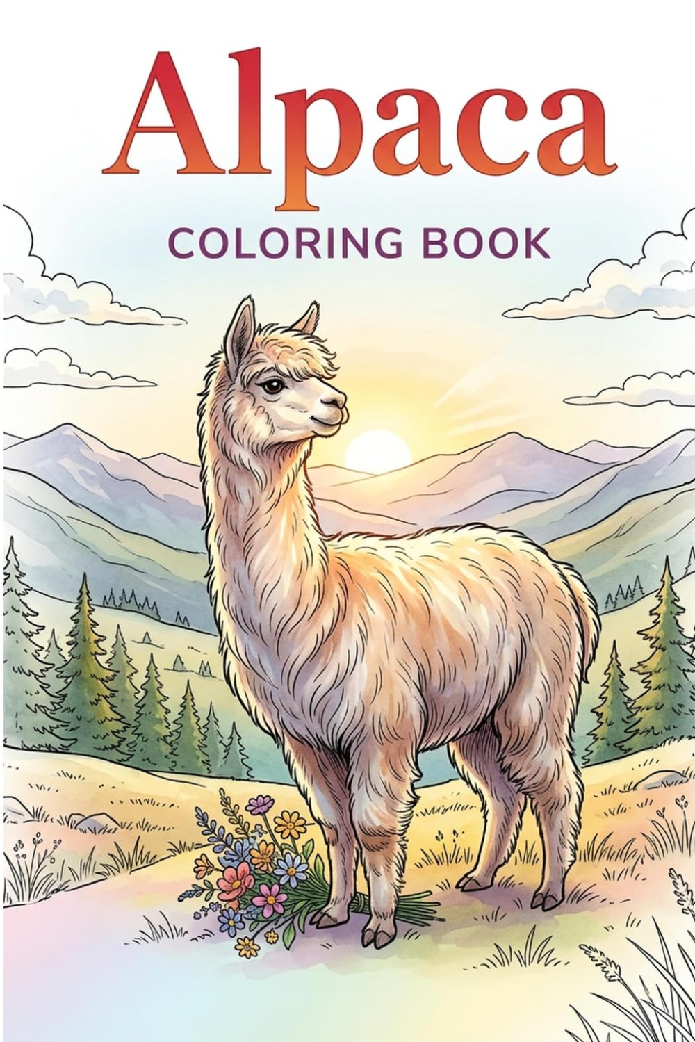 Alpaca Coloring Book: 25 Delightful Alpaca Adventures to Color and Relax