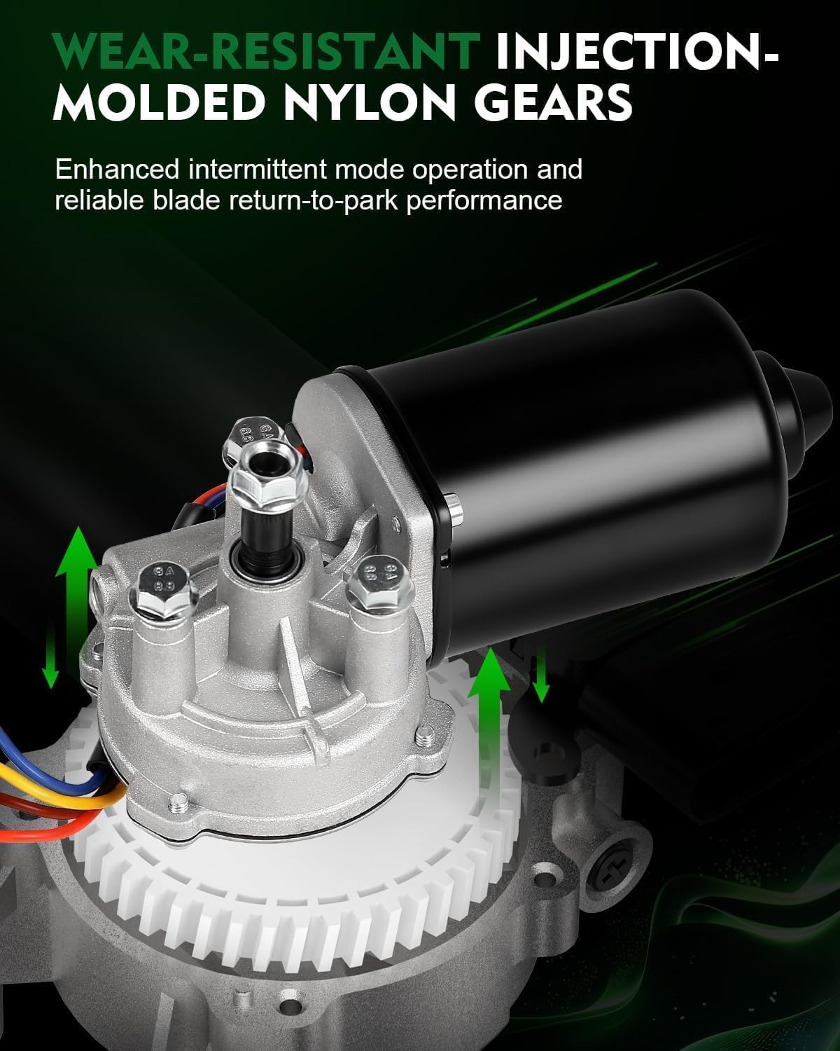 55076549AF Front Windshield Wiper Motor Fit for:-Dodge for:-Ram 1500 1998-2002 3.7L 3.9L 4.7L 5.2L 5.9L, for:-Ram 2500 3500 2000-2002 5.9L 8.0L with 4-Pin, Replace OE# 40-3024, 55076549AG