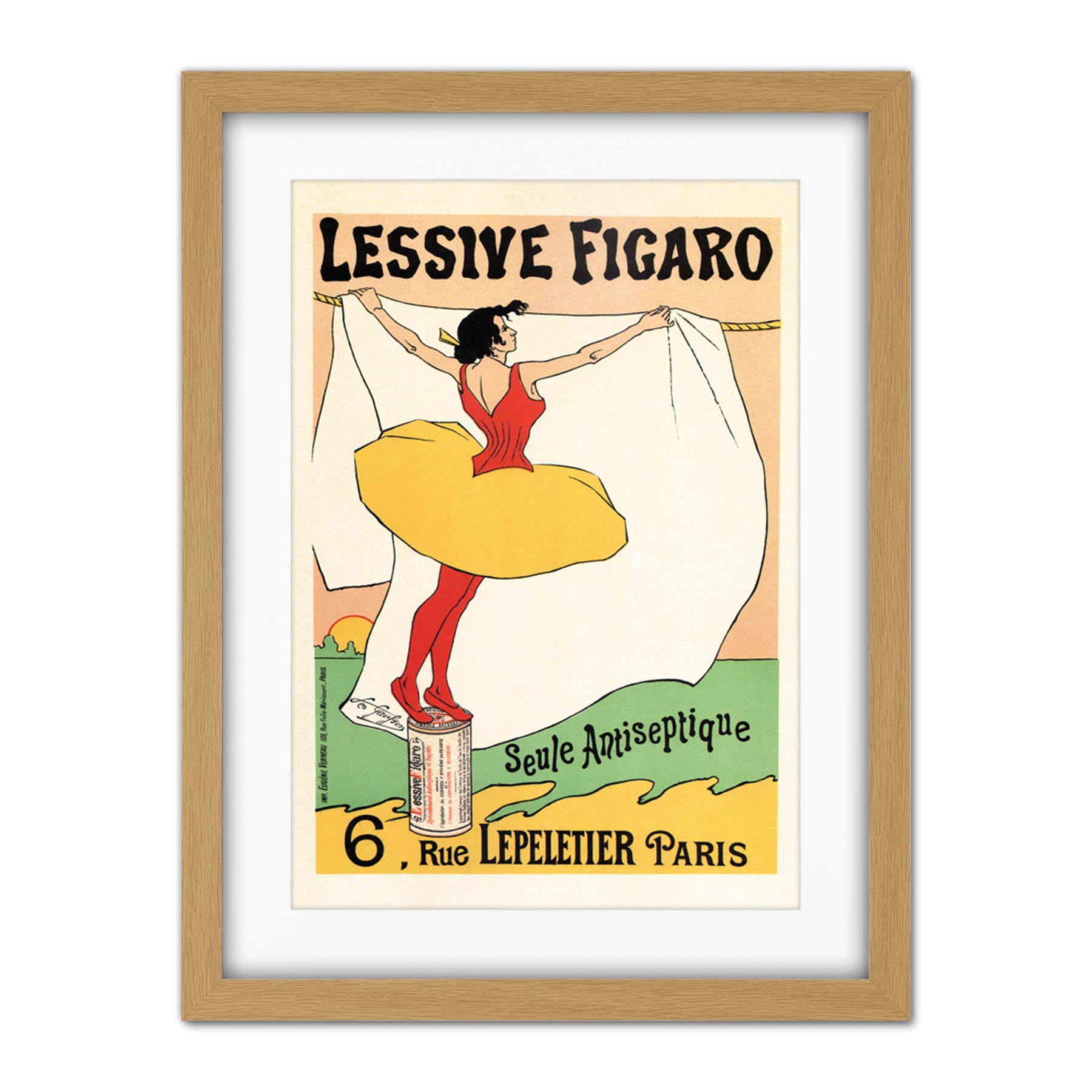 Wee Blue Coo Figaro Washing Powder Soap Paris France Artwork Framed Wall Art Print 18X24 Inch