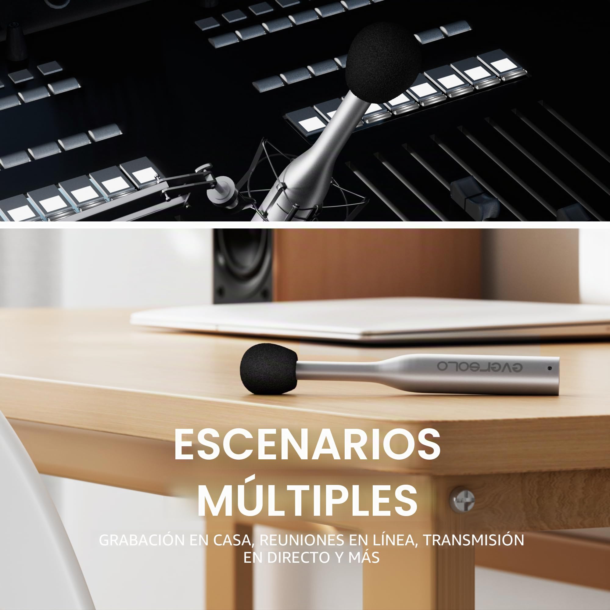 EVERSOLO Micrófono omnidireccional EM-01, interfaz USB tipo C, para grabación en casa, reuniones en línea, transmisión en vivo