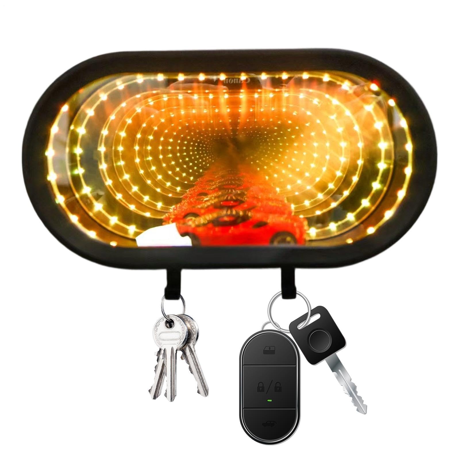 Mini llavero para garaje con luz LED interior y colgador de llaves de coche