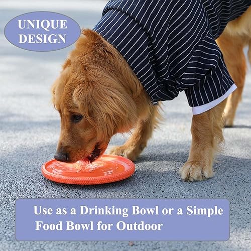 Miniatura 5 de Paquete de 2 discos voladores para perros, disco volador indestructible, juguete de entrenamiento y juego al aire libre para perros pequeños y