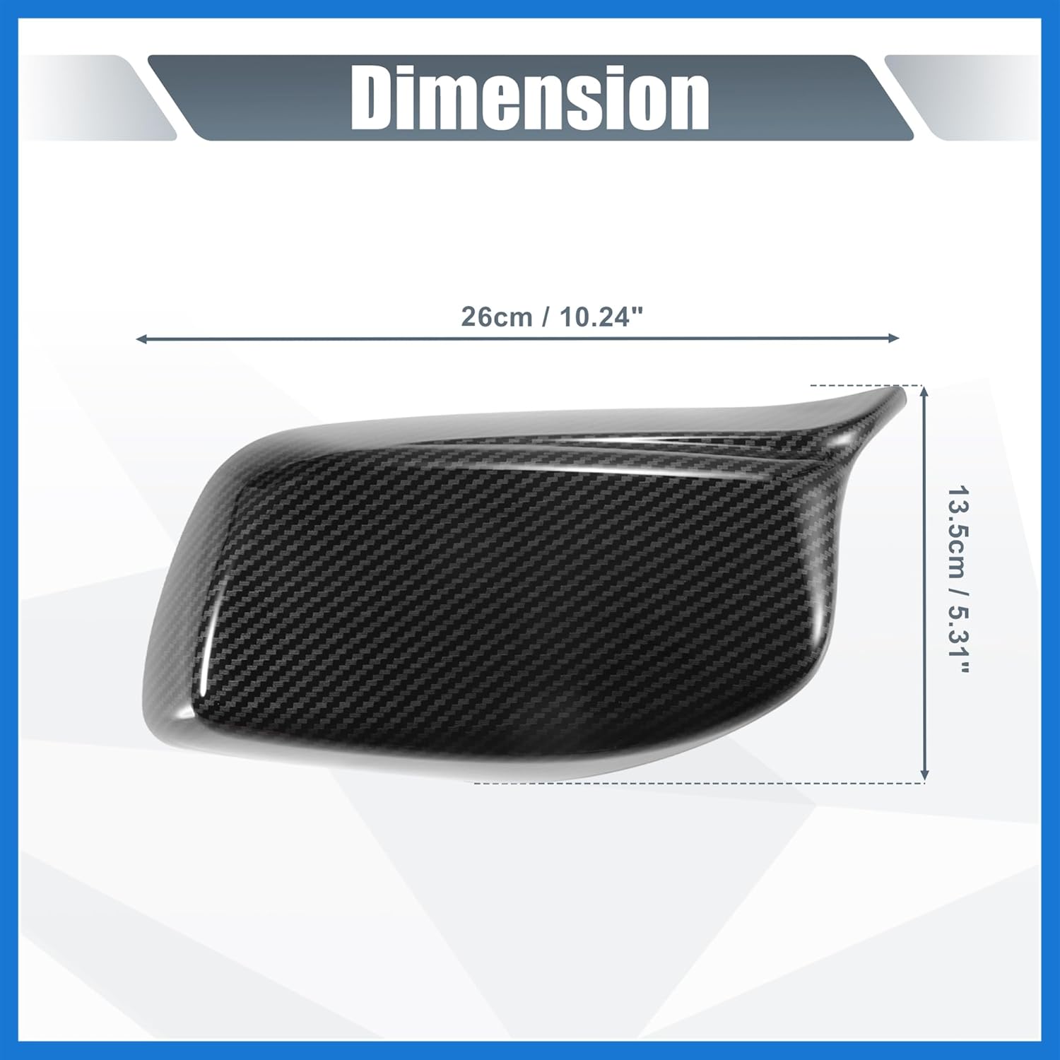 1 Pair Car Rear View Driver Passenger Side Mirror Cover Cap Replacement m Style Black Carbon Fiber Pattern for BMW E60 E61 525i 530i 530xi Mirror Guard Covers Auto Accessories