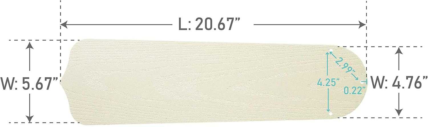 New Deal Craftmade B552S-OLOK Outdoor Standare All-Weather Fan Blades Replacement 52-Inch, Light Oak, Set of 5