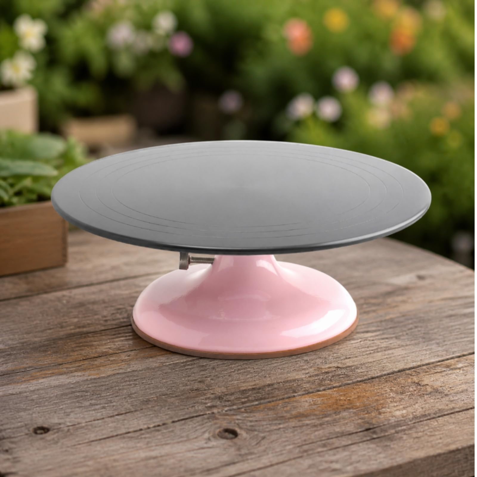 Tortiera Girevole Professionale AntiGraffio per Pasticceri Dilettanti, Pratica di Decorazione Dolci, Grigio