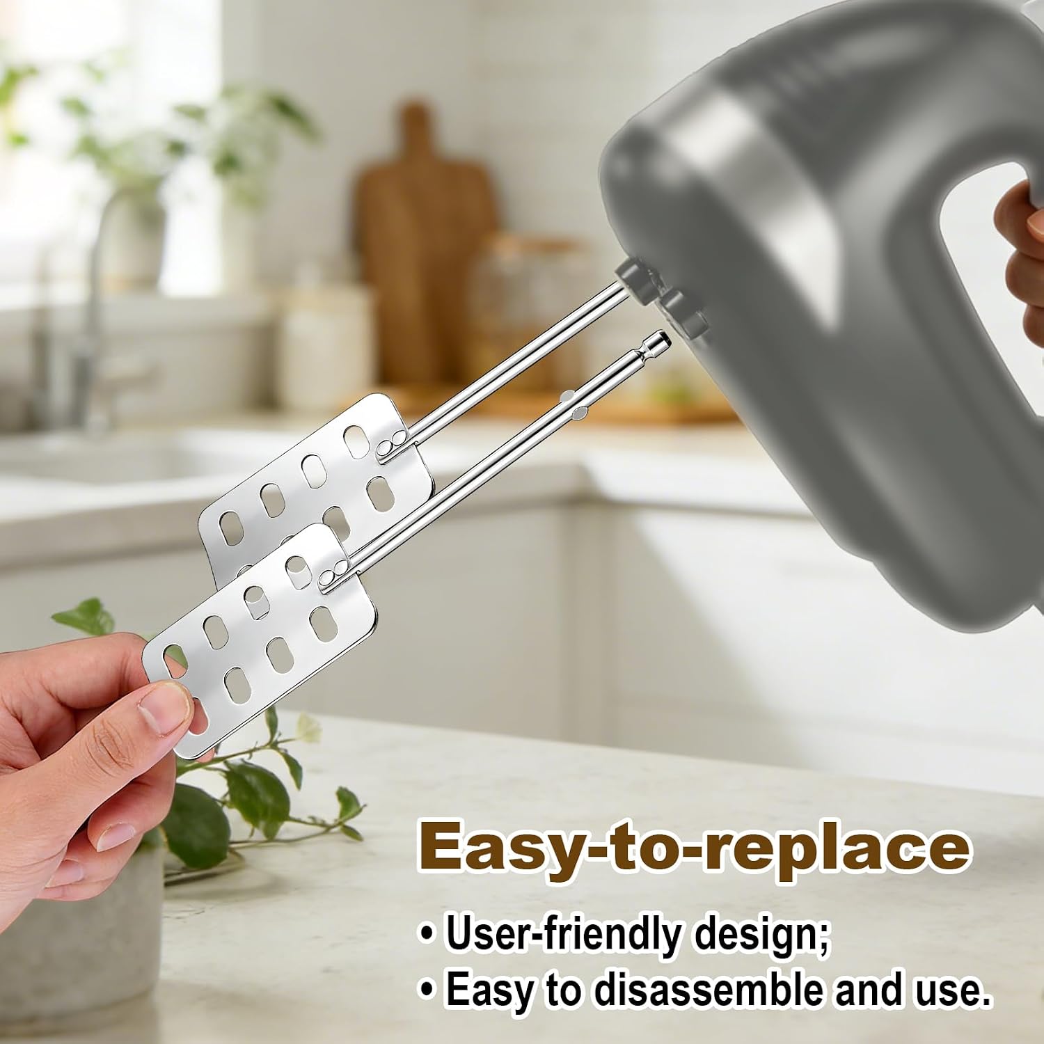 2pcs Hand Mixer Butter Churner,Butter Churn Maker Compatible with Hamilton Beach, 304 Stainless Steel Hand Mixer Attachments Replacement Parts Accessories Beaters Turner for Cooking and Baking
