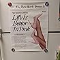 Life Is Better In Pink Newspaper Wall Art - Preppy 70s New York Press Poster, Trendy Girly Room Decor, 12x16in Unframed