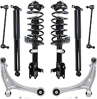 Vista 338 de Detroit Axle - Kit de puntales delanteros para Ford 2000-2004 Focus 2 puntales con muelle helicoidal 2 brazos de control inferiores con rótulas 2001