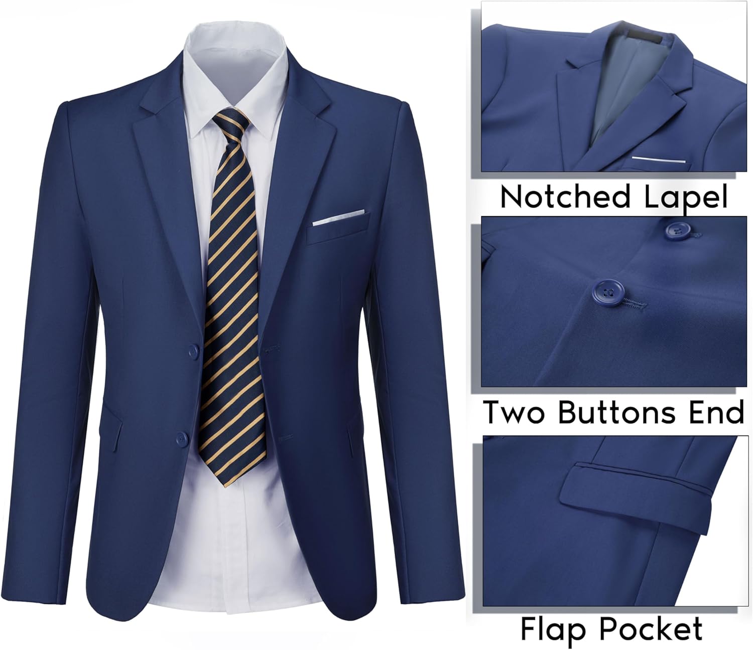 Men's Suit Blazer Casual Coats Lightweight Party Jackets Groomsmen Sports Coat Two Button Tuxedo Suits - Image 3