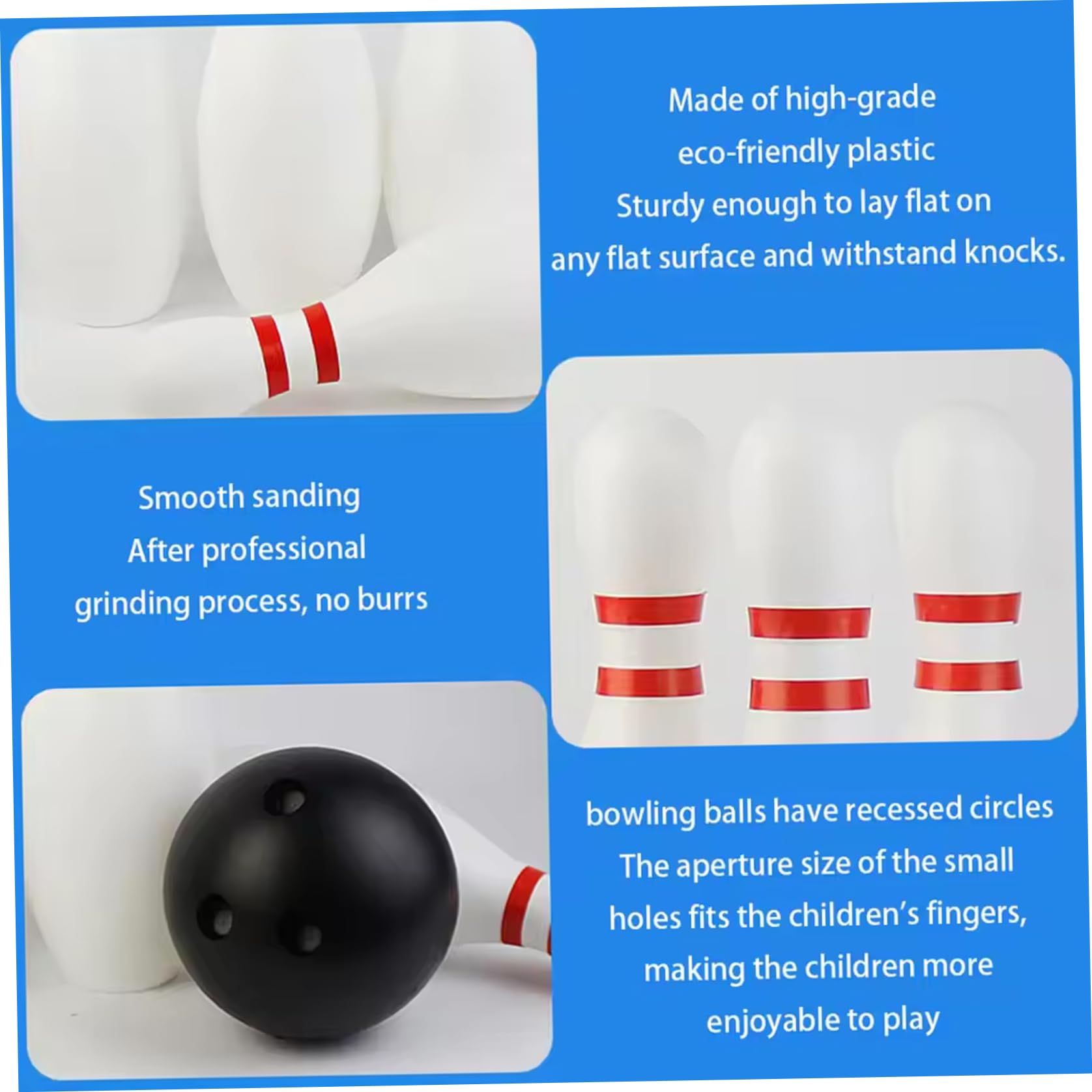 Ensemble de bowling pour enfants, 10 quilles en plastique et 2 balles, jeu de bowling pour tout-petits, jeu d'activité intérieure et extérieure, cadeaux fête d'anniversaire éducatifs pour garçons