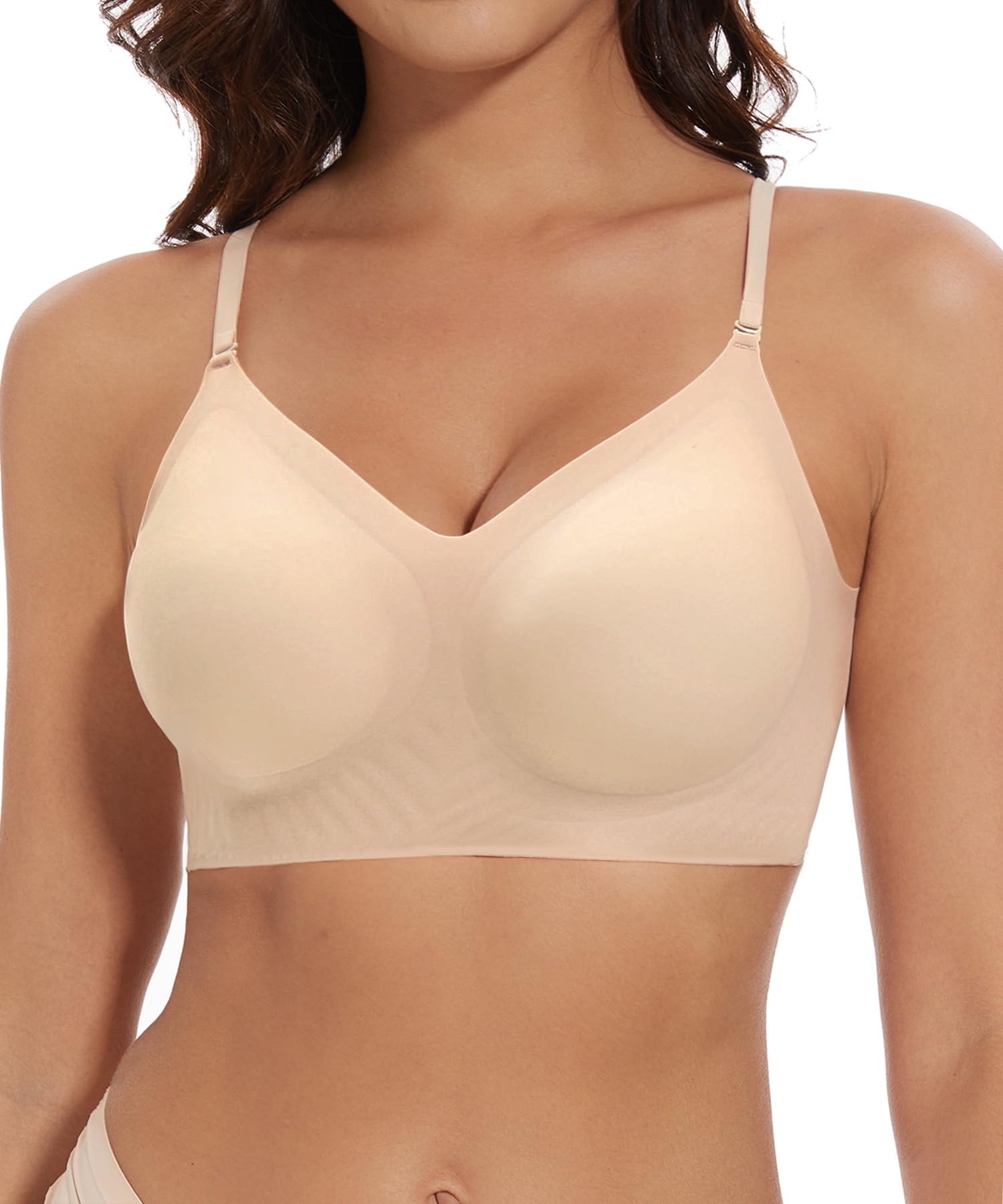 Seamless Low Back Bra Wireless Padded Bralette Thin Straps Comfort Halter Backless Cross Multiway Convertible Bras