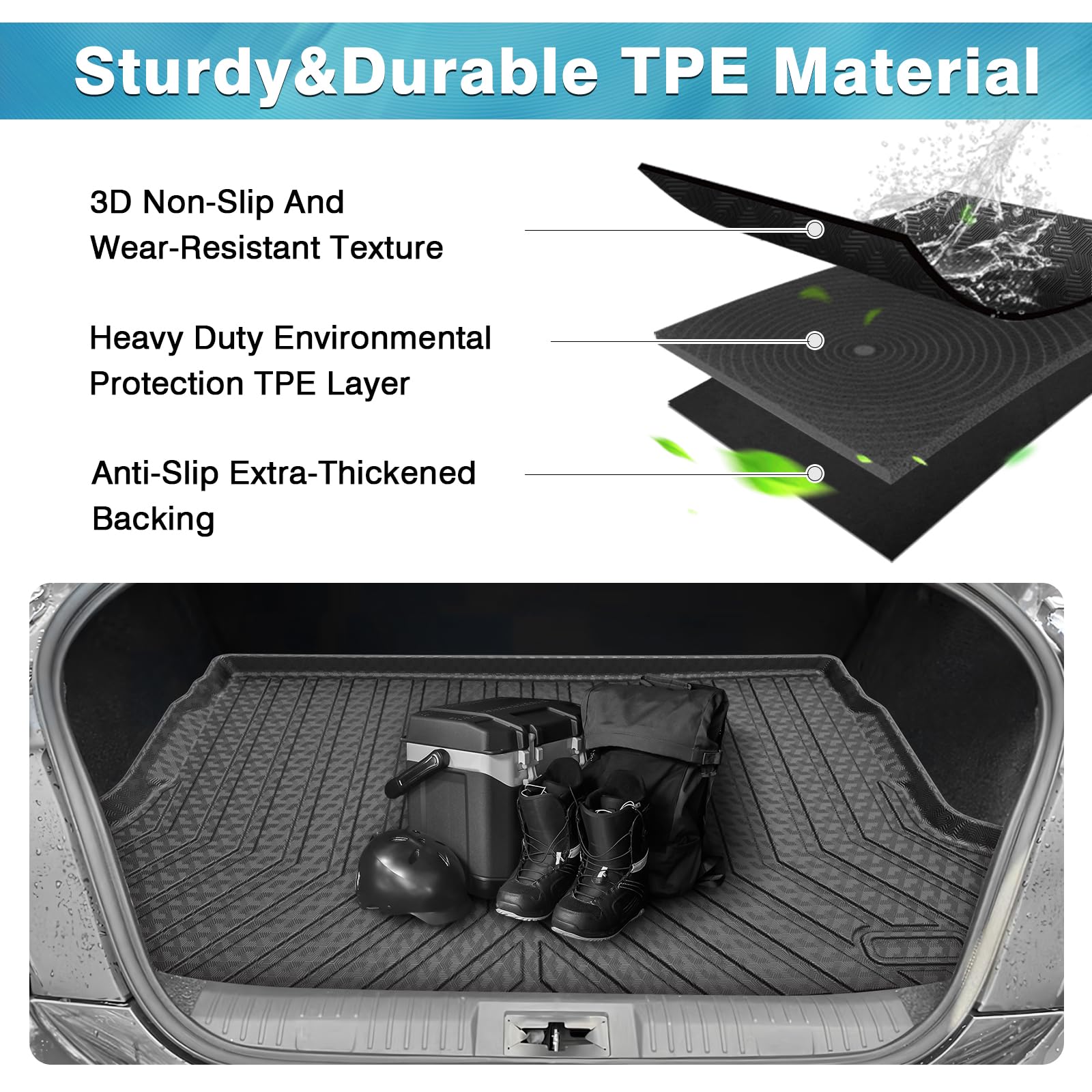 Mixsuper Cargo Liner for 2022-2025 Toyota GR86 / Subaru BRZ All Weather Cargo Mat Rear Trunk Liner Tray Black