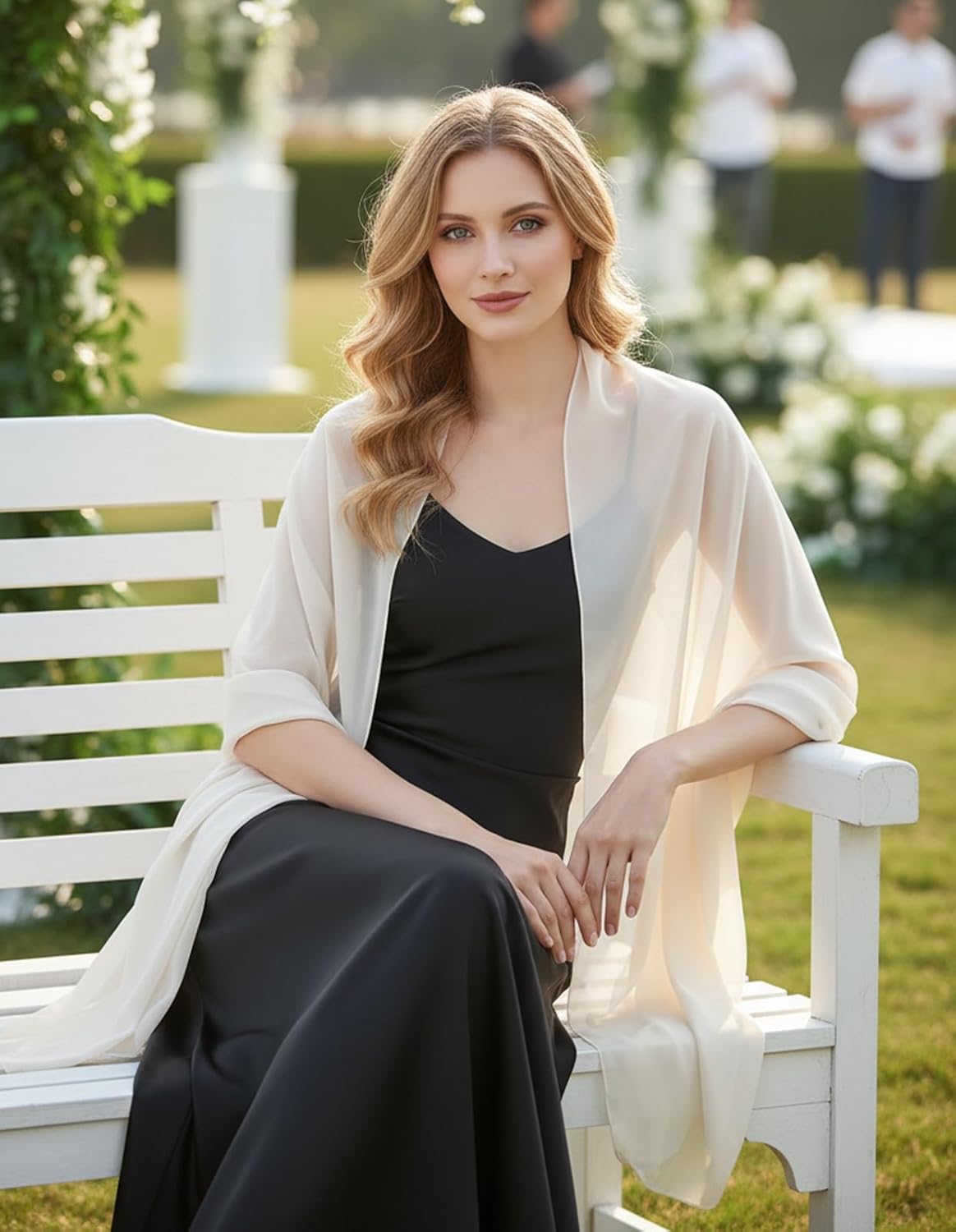 Shawls and Wraps for Evening Dresses Women Elegant Soft Silky Wraps Sheer Chiffon Wedding Bridal Scarf - Image 9