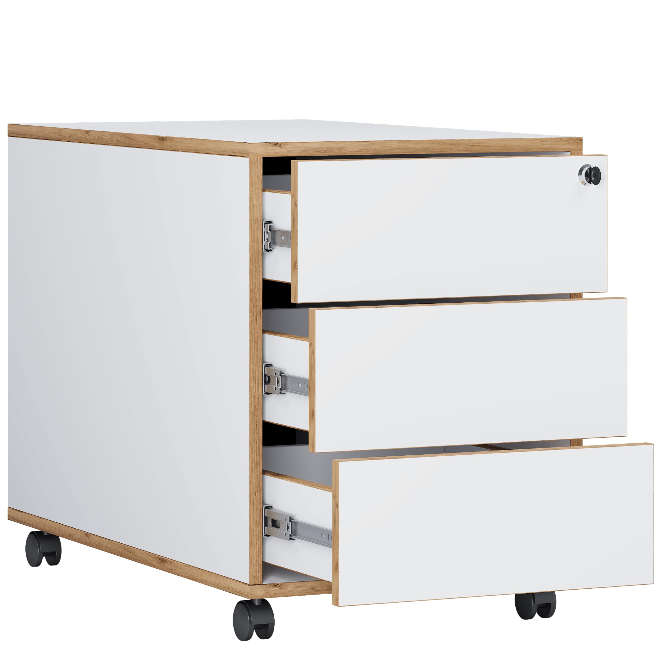 VCM Rollcontainer 42x45x50 cm 3 Schubladen Serie Salia mit Rollen