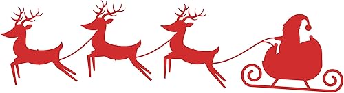 Miniatura 4 de Calcomanía de vinilo para pared, trineo, 17 x 62 pulgadas, calcomanía de temporada de moda de temporada navideña para el hogar, escuela, aula, sala