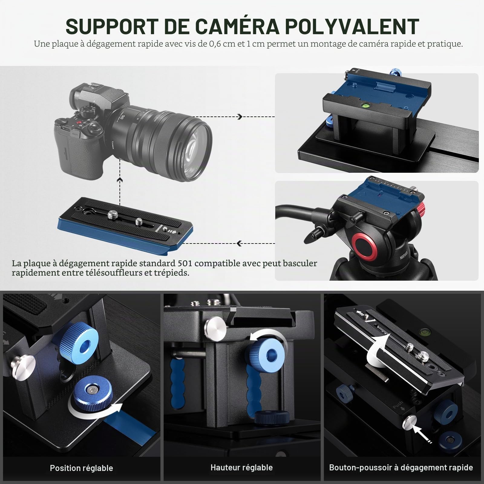 NEEWER Teleprompteur X17 II avec Télécommande Contrôle,17" HD | Cadre Métal,Plateau Rapide Amélioré,Compatible avec Manfrotto 501PL iPad iPhone,Charge Max 20kg,Sans Montage