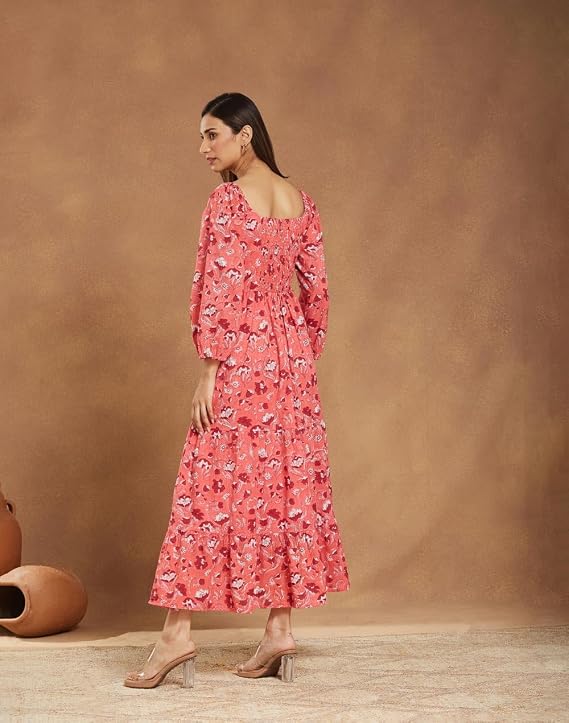 fabindia maxi dresses Buy Fabindia Pink Cotton Printed Maxi at Amazon.in