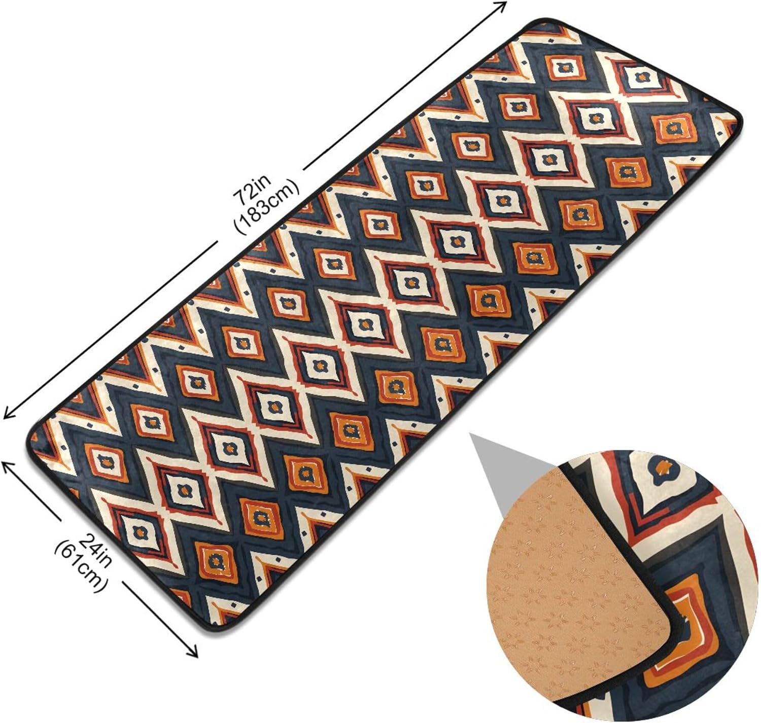 MNSRUU Long Runner Rug for Hallway Graffiti Retro Boho Area Rug 2x6 FT Hallway Runner Rug with Rug Gripper Decorative Runner Rug for Entryway Indoor Mat for Corridor Kitchen Bedroom