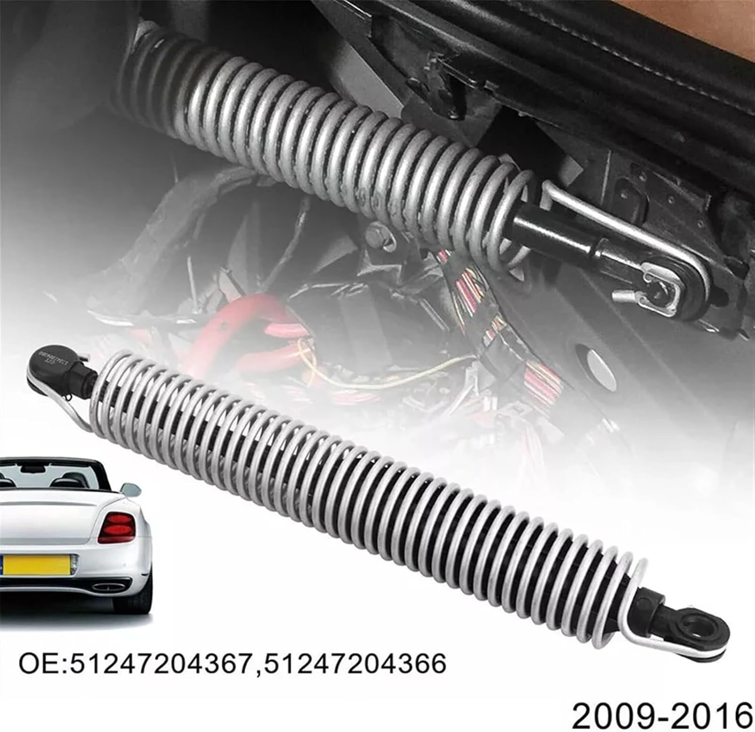 Rear Left & Right Trunk Boot Lid Tension Return Shock Spring Compatible with BMW 5 Series F10 51247204367 51247204366(Left)