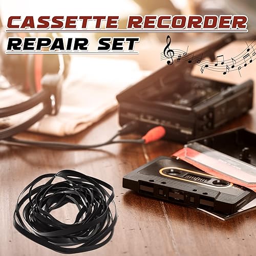 Miniatura 6 de Kanayu 100 correas de goma para grabadora, 1.575-5.315 in, cinta cuadrada de casete para reparación de máquinas, mezcla de mantenimiento de cintas,