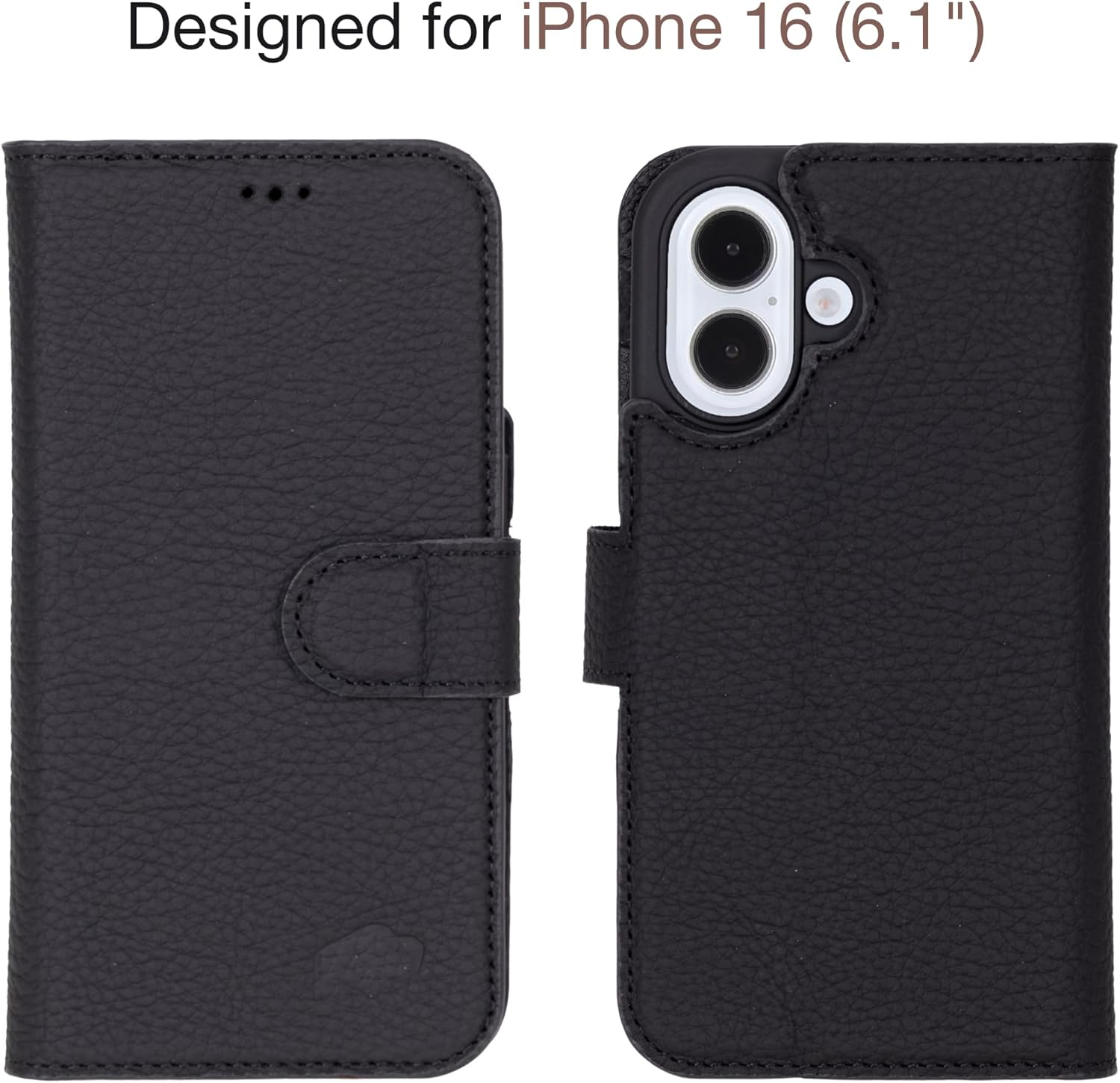 BLACKBROOK Case for iPhone 16 Wallet Case for Men and Women, Carter Full Grain Leather 2-in-1 Set for MagSafe Charging, Cash, ID and 4 Card Slots with RFID, Compatible with iPhone 16