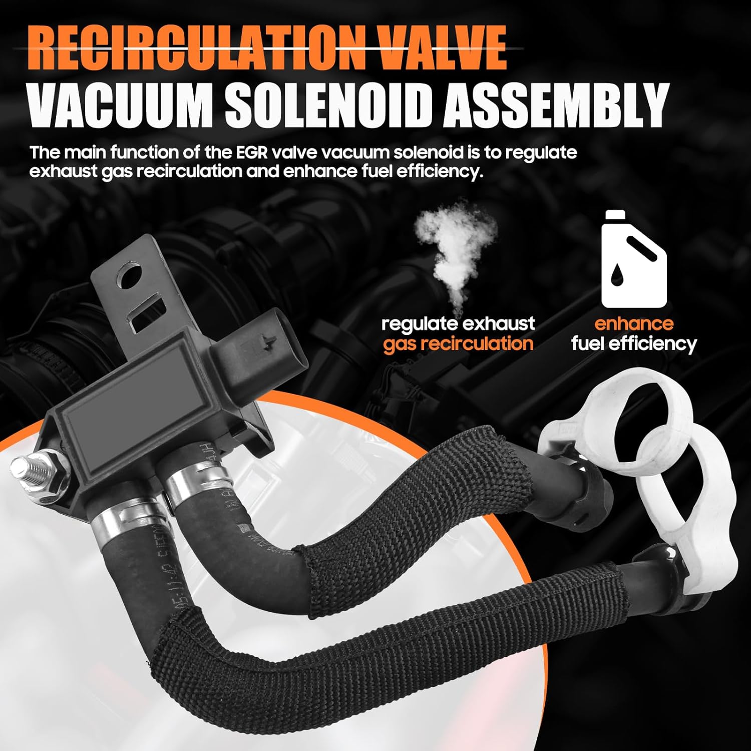 LB5Z-9J433-B Recirculation Valve Vacuum Solenoid Assembly Compatible for 2020-2024 Ford Ranger/ 2021-2024 Bronco/ 2020-2024 Explorer, Replace LB5E-9J433-AC LB5Z-9J433-A