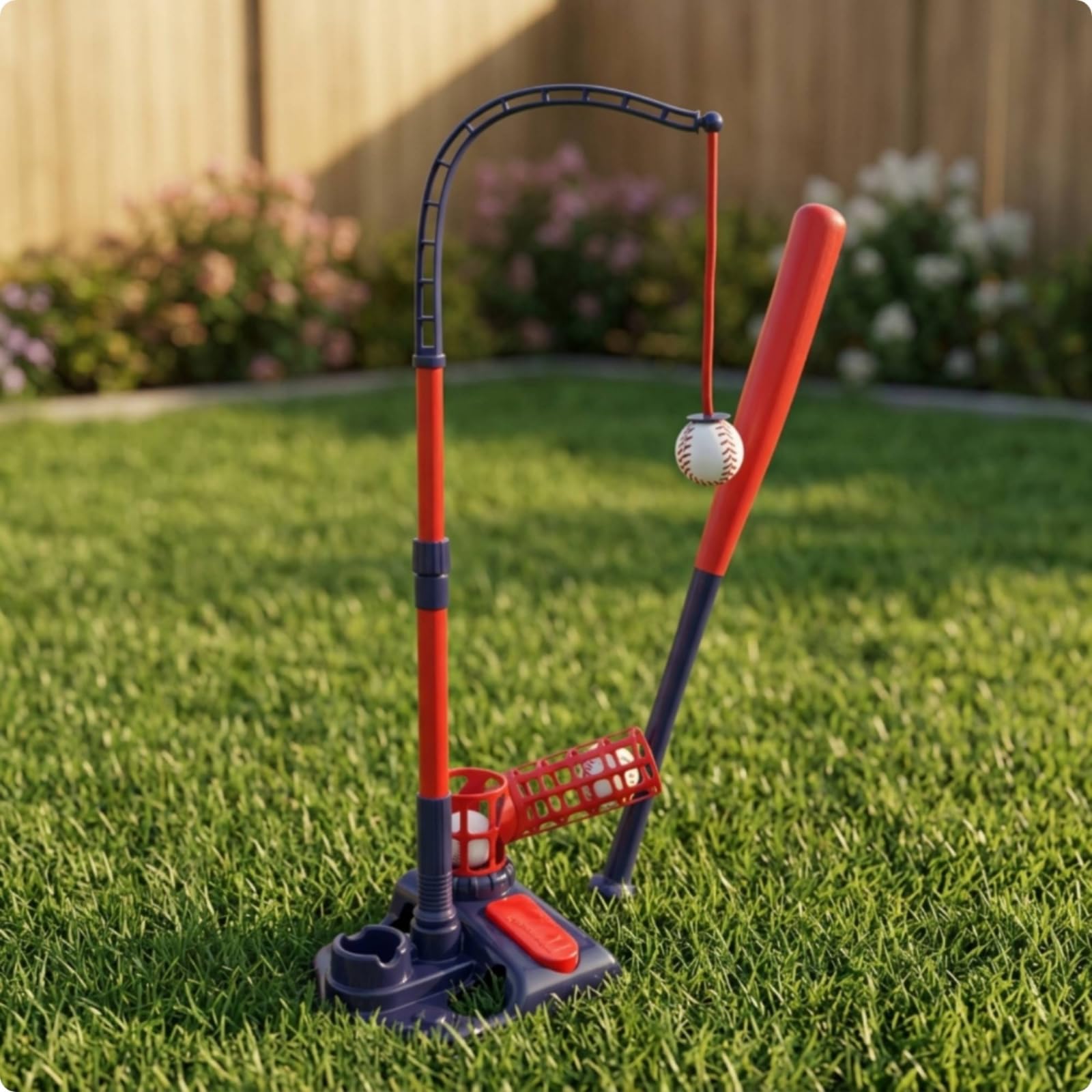 Set Práctica Béisbol para Niños con Ajustable y Base Estable Plástico para Ejercitar Precisión Bateo y en Juegos al Libre, Color to 4, Modelo 6888-3A