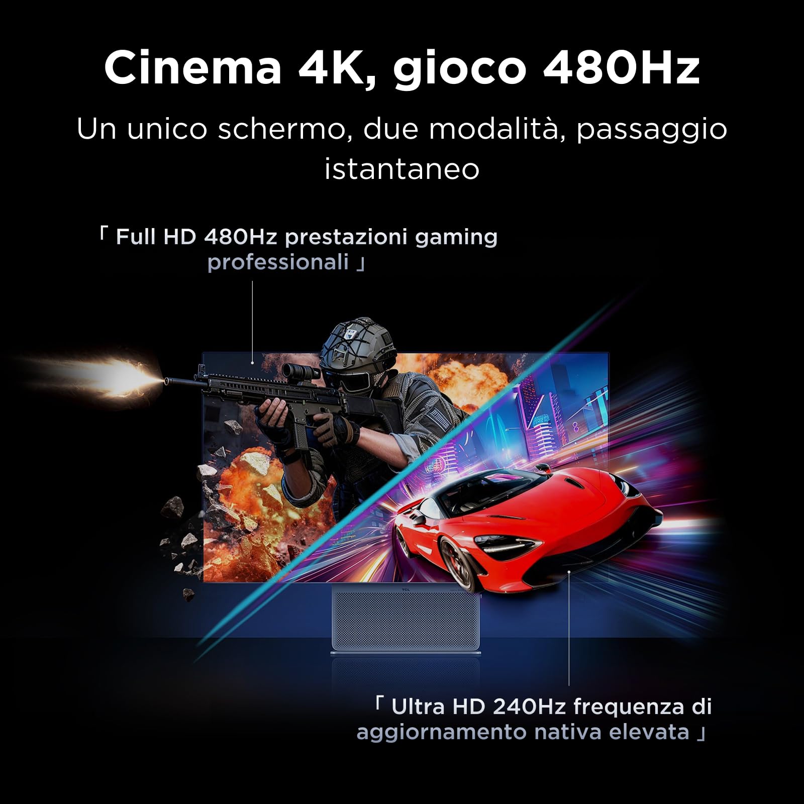TCL OLED Monitor 32X3A 31.5”, 4K UHD (3840x2160) resolution, OLED+ technology, 240Hz, (480Hz FHD), Matte Screen, 1300 nits peak brightness, 0.03ms GTG response time, AMD Freesync Premium