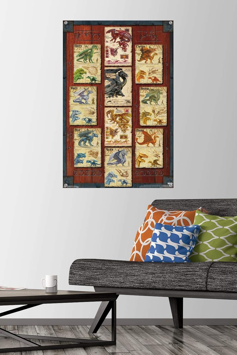 Dungeons and Dragons - Dragon Grid Wall Poster with Push Pins