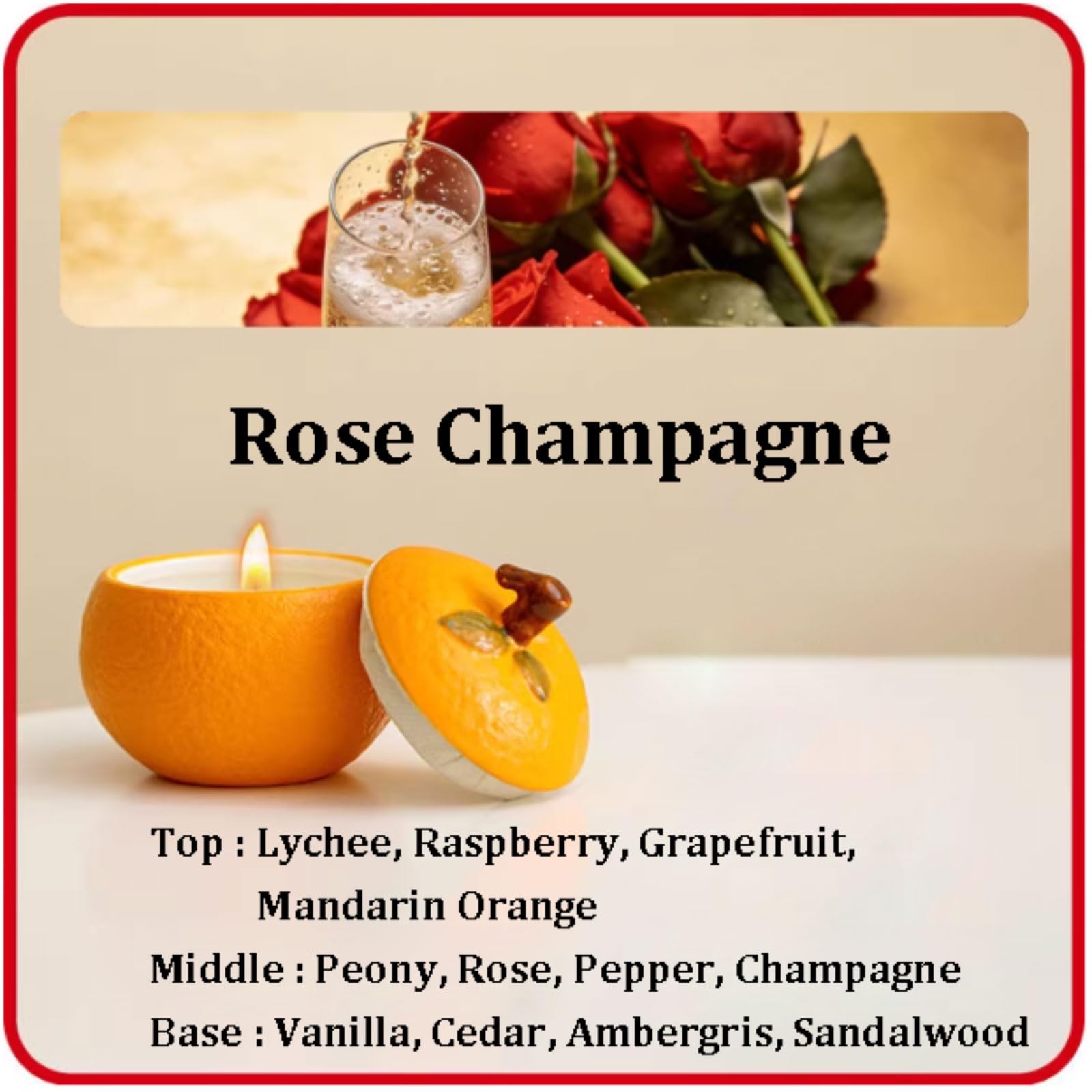 Keramikkerzen aus Sojawachs und ätherischen Ölen, kreative Duftkerze, elegante Heimdekoration for Damen und Herren(Rose Champagne)