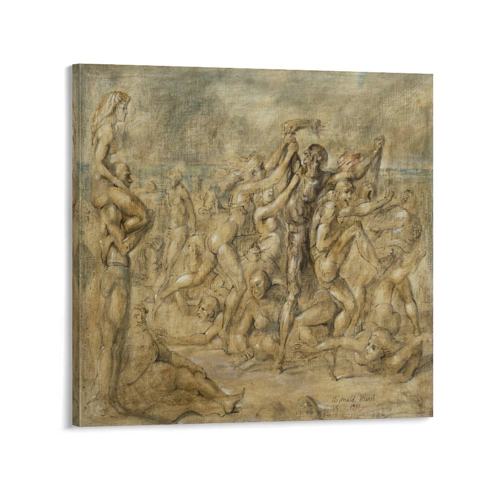 KLAGCBDF Reginald Marsh Coney Island Artworks Canvas Poster Wall Art Prints Home Modern Decor 28x28inch(70x70cm)