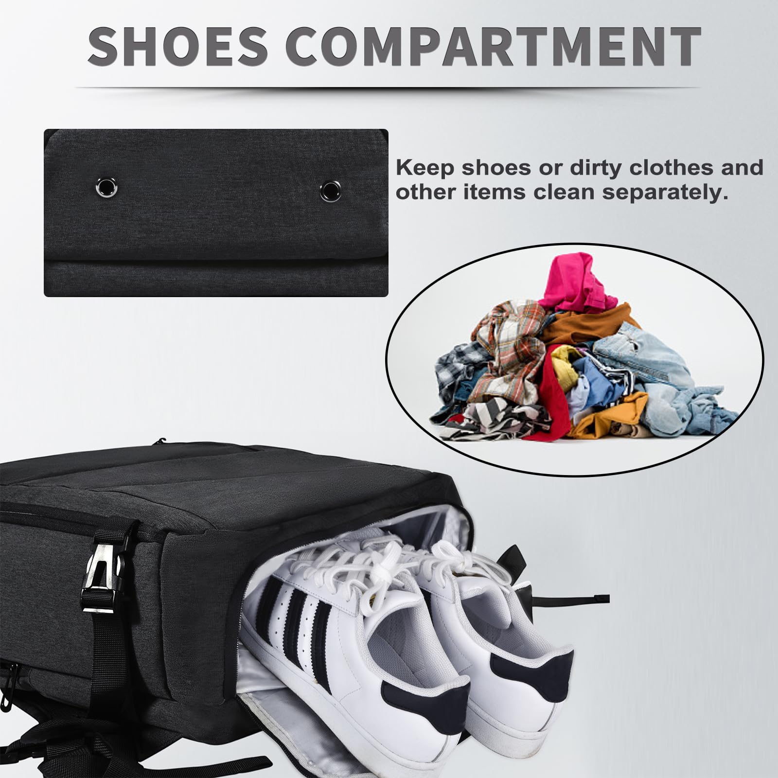 Leyrica Zaino da Viaggio per Easyjet 45x36x20, Bagaglio a Mano Borsone Cabina Zaino per Viaggiare in Aereo per Laptop Daypack Casual Zaino Università ZainoLavoro Impermeabile (Grigio)