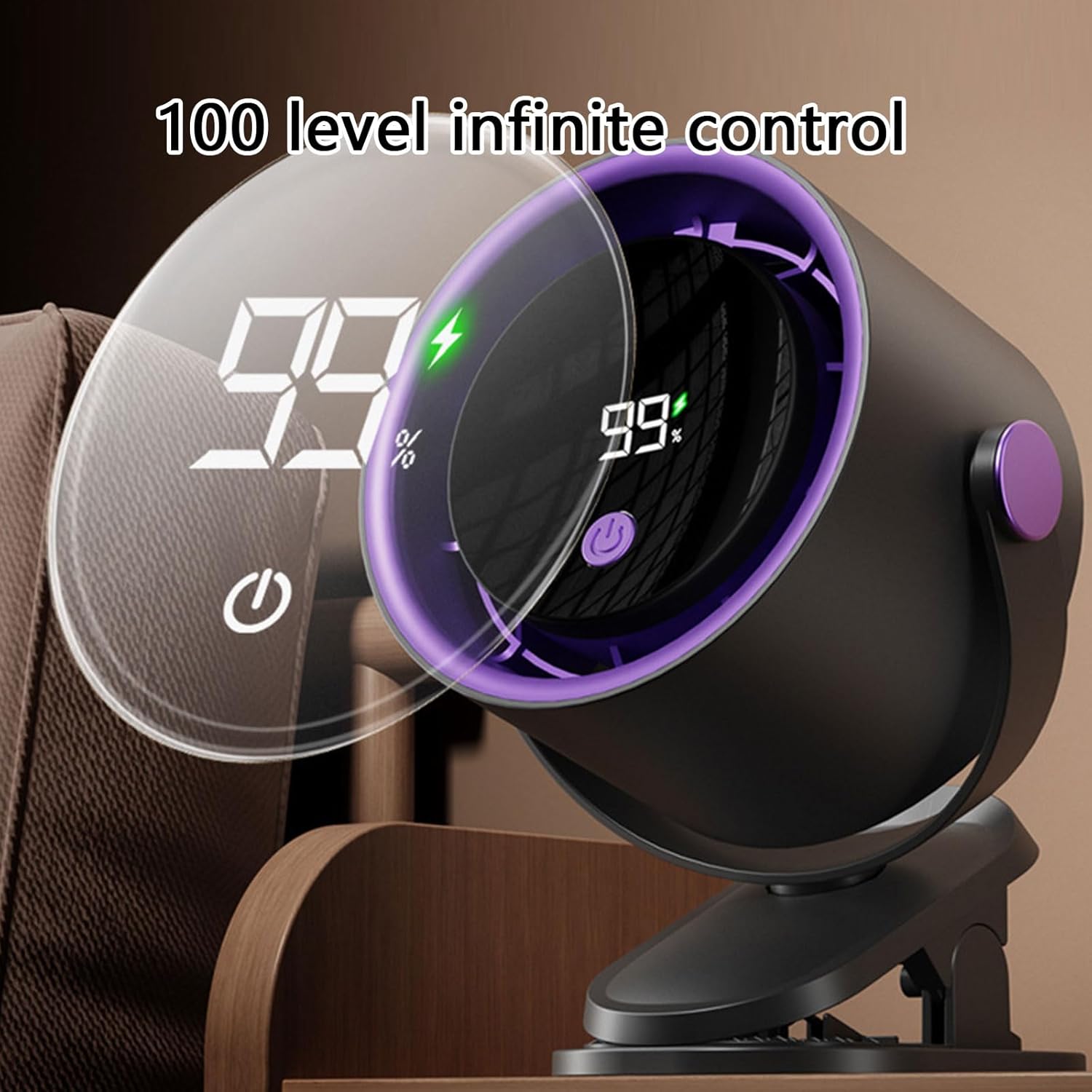 Digital Display Desktop Remote Control Fan 360 Degree Rotation Adjustable Clip On Office Fast Speed Powerful Clip Fan For Office