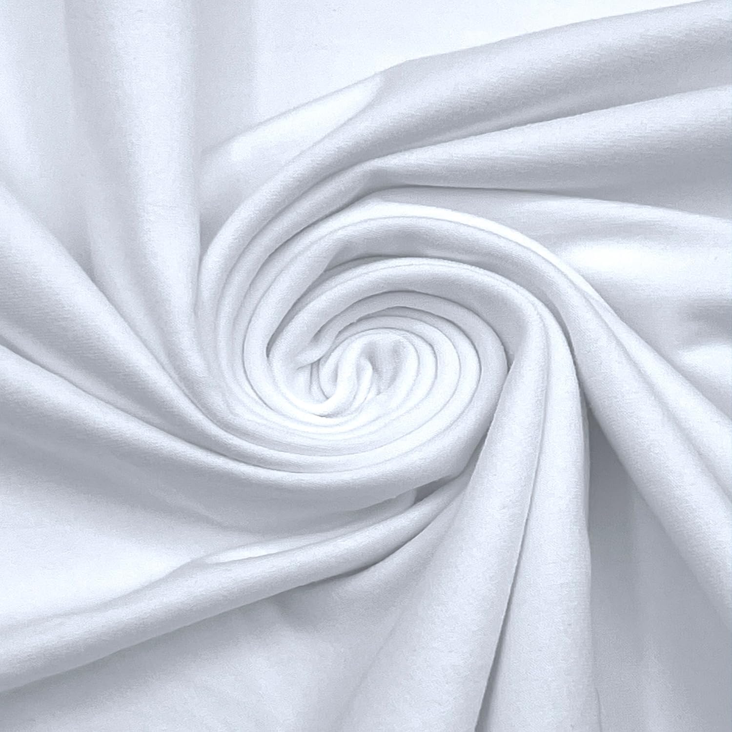 EOVEA - Cotton Spandex Fabric by The Yard - 4 Way Stretch Jersey Knit - Spandex & Cotton T-Shirt Fabric - Lightweight, Breathable - 60" Wide Roll| 10 oz(White, 5 Yards)