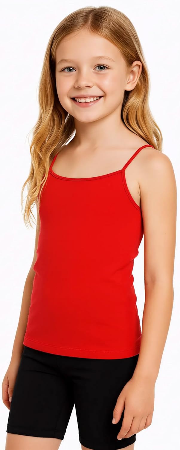 Kurve Girl’s Sleeveless Tank Top – Stretch Undershirts Cami Camisole, UV Protective Fabric, Rated UPF 50+ (Made in USA)