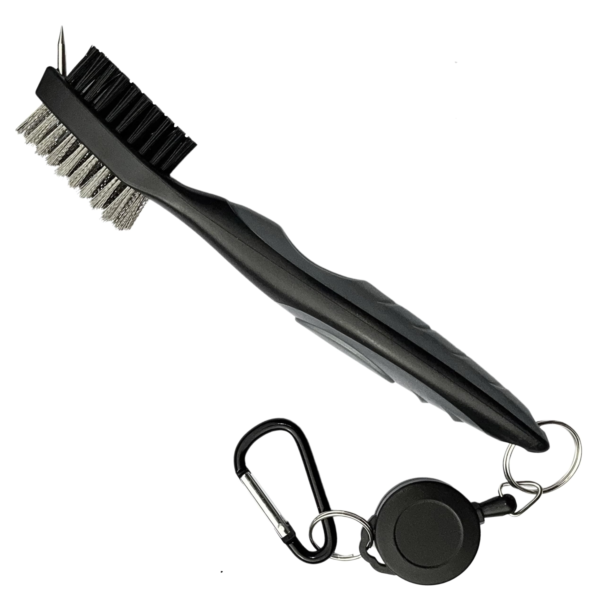 Generisch Scratch Golf Nylon and Stainless Steel Bristles Groove Cleaner, Black/Grey, 20 cm