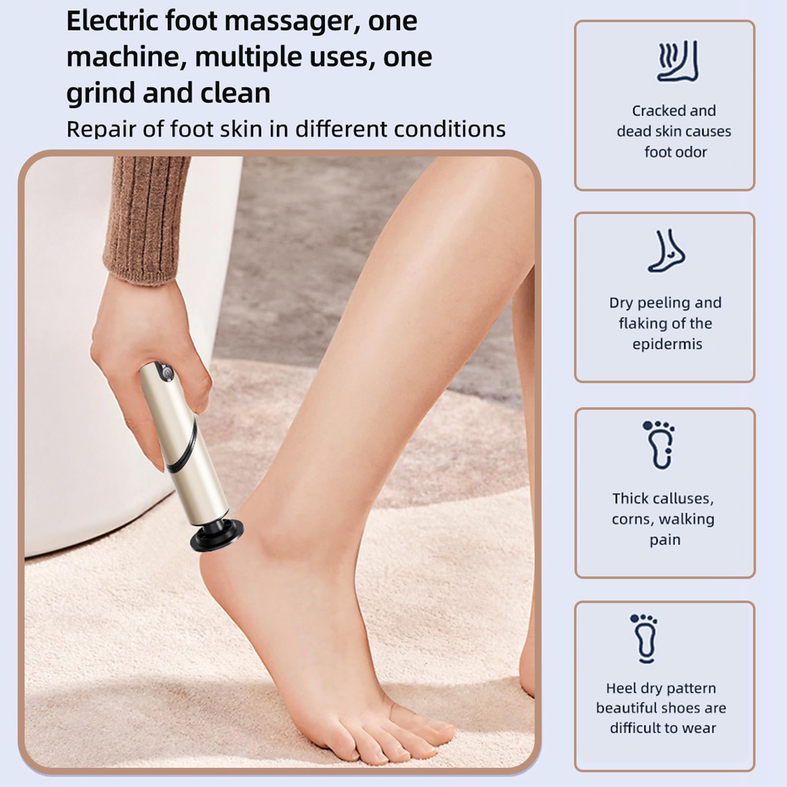 Chu&LiuXung Rechargeable Electric Foot Callus Remover with 9 Speeds