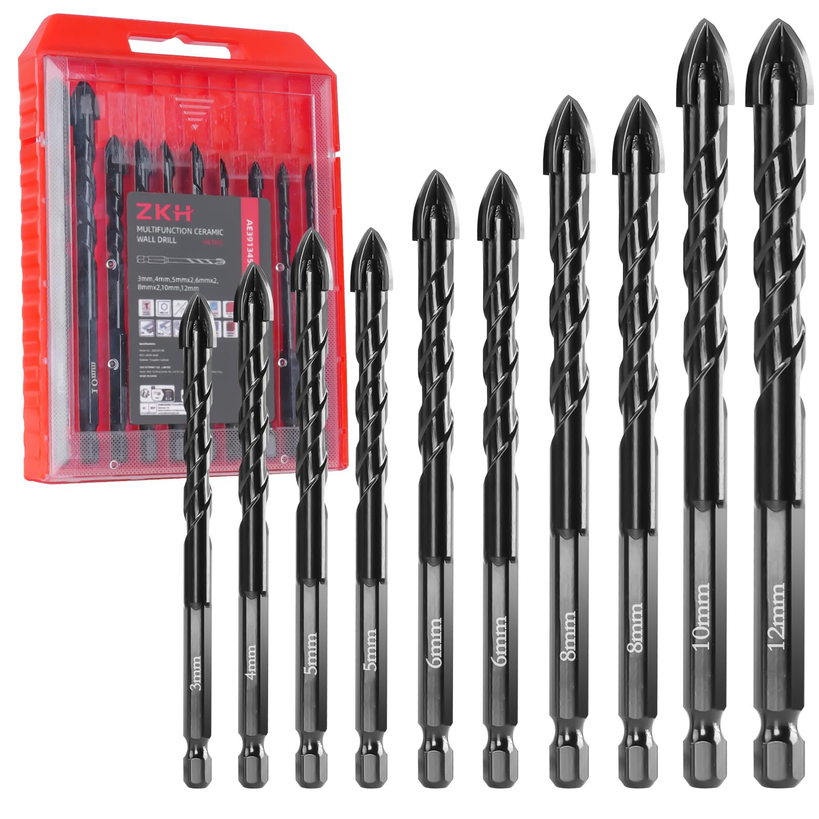 ZKH Knife Sharpening Stone Kit, 10 PCS Whetstone Knife Sharpener with Dual Sided Grit 400/1000 3000/8000, Bamboo Base, Leather Strop, Black/White Flattening Stone, 3 Non-slip Rubber Bases &Angle Guide