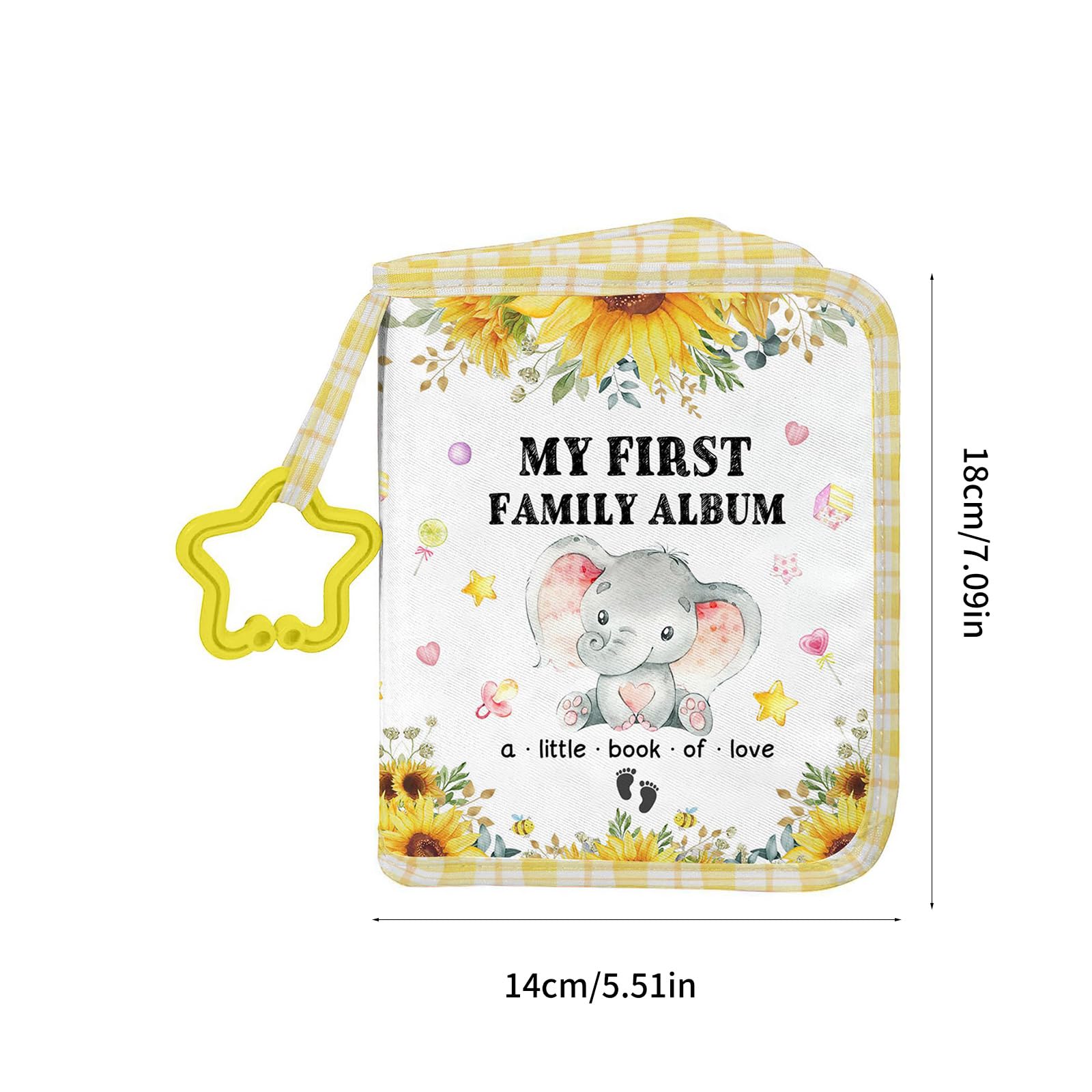 Album de famille « Baby 's My Firsts » - Album photo pour bébé - 4 x 6 - Livre photo en tissu doux avec pochette pour photos « My Firsts Family »