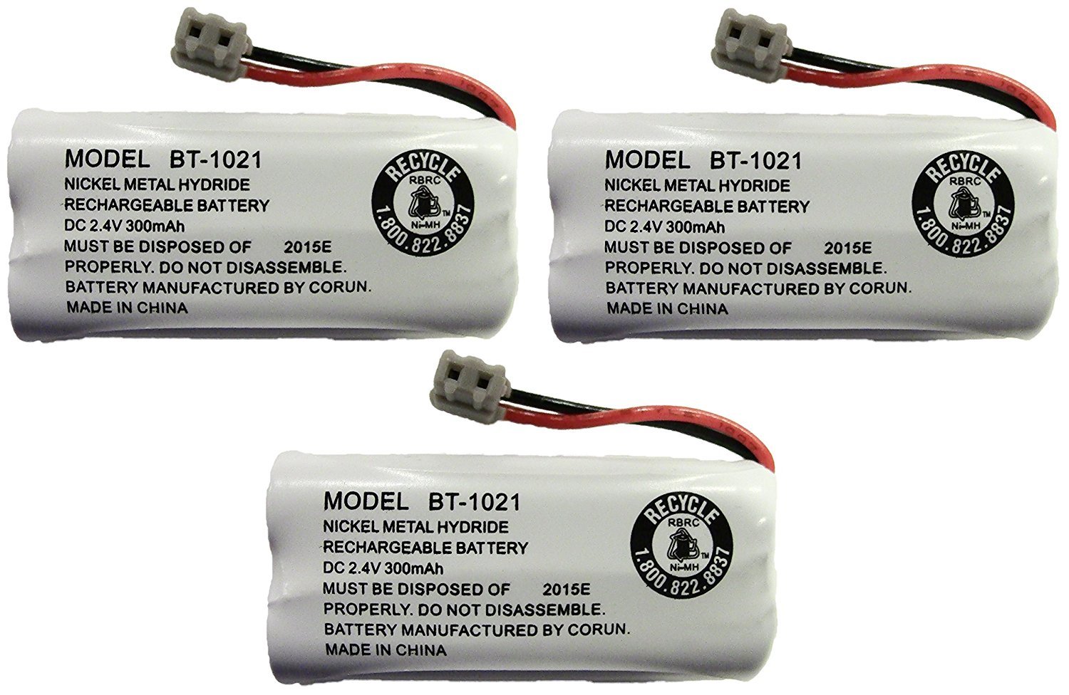NekidCow BT-1021 BBTG0798001 2.4V DC 300-mAh Rechargeable Battery for Cordless Phone - 2 Pack
