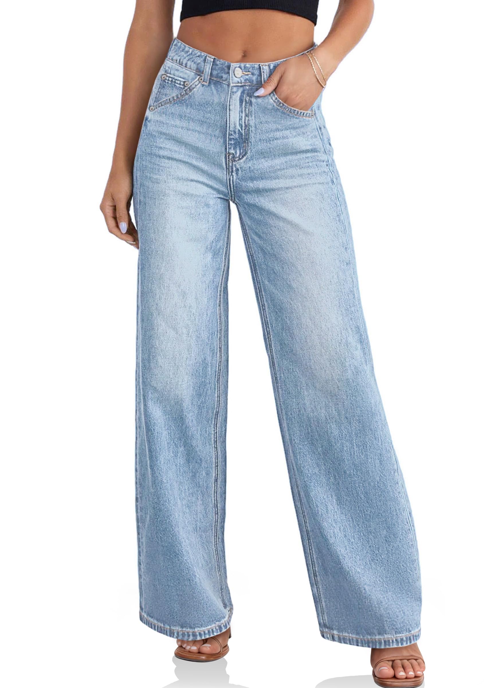Cicy Bell Womens Wide Leg Jeans