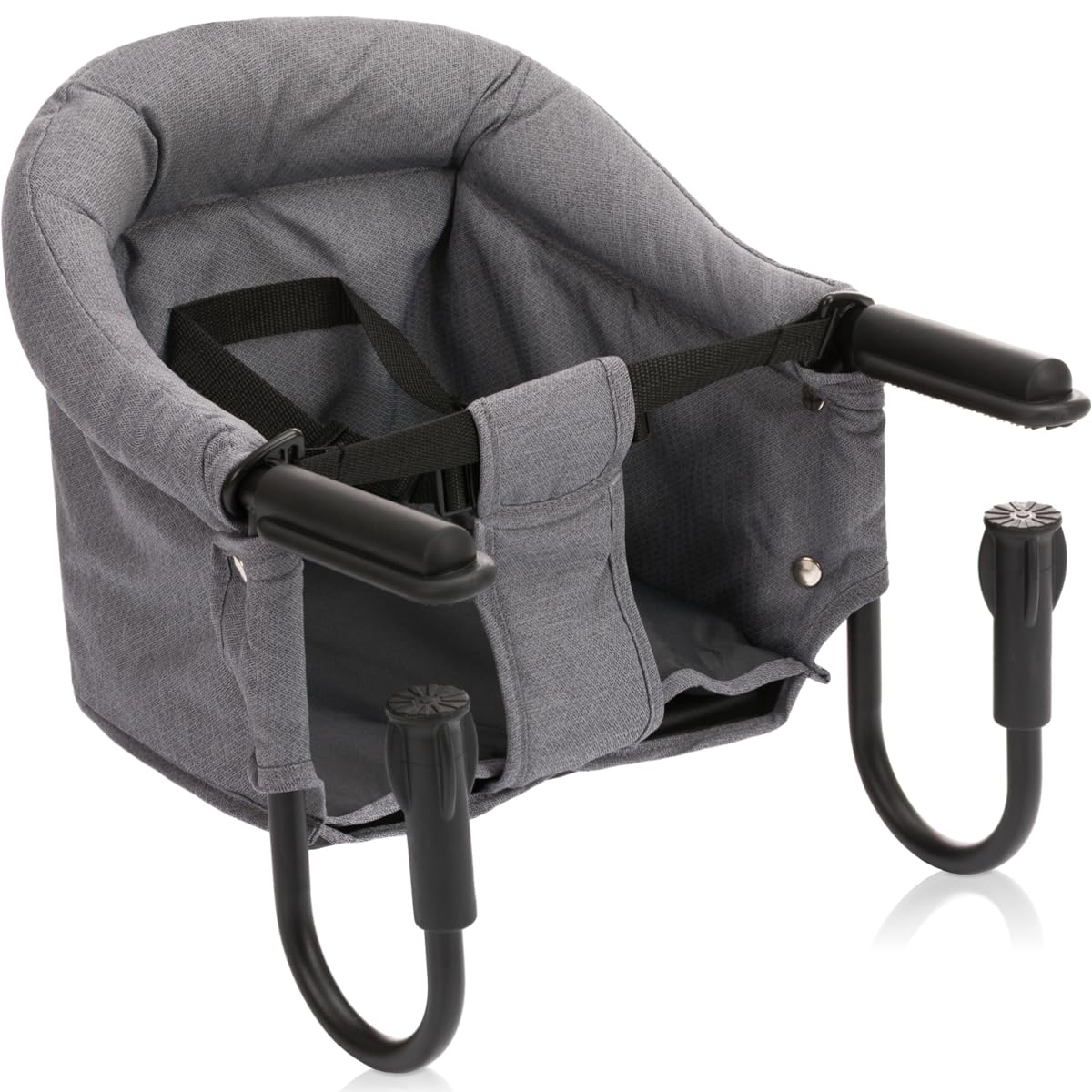 Faltbarer Tischsitz Baby Stuhlsitz mit Transporttasche für Tischplatten bis 8,5 cm praktisch für Zuhause und Unterwegs (Grau)